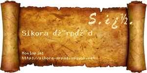 Sikora Árpád névjegykártya
